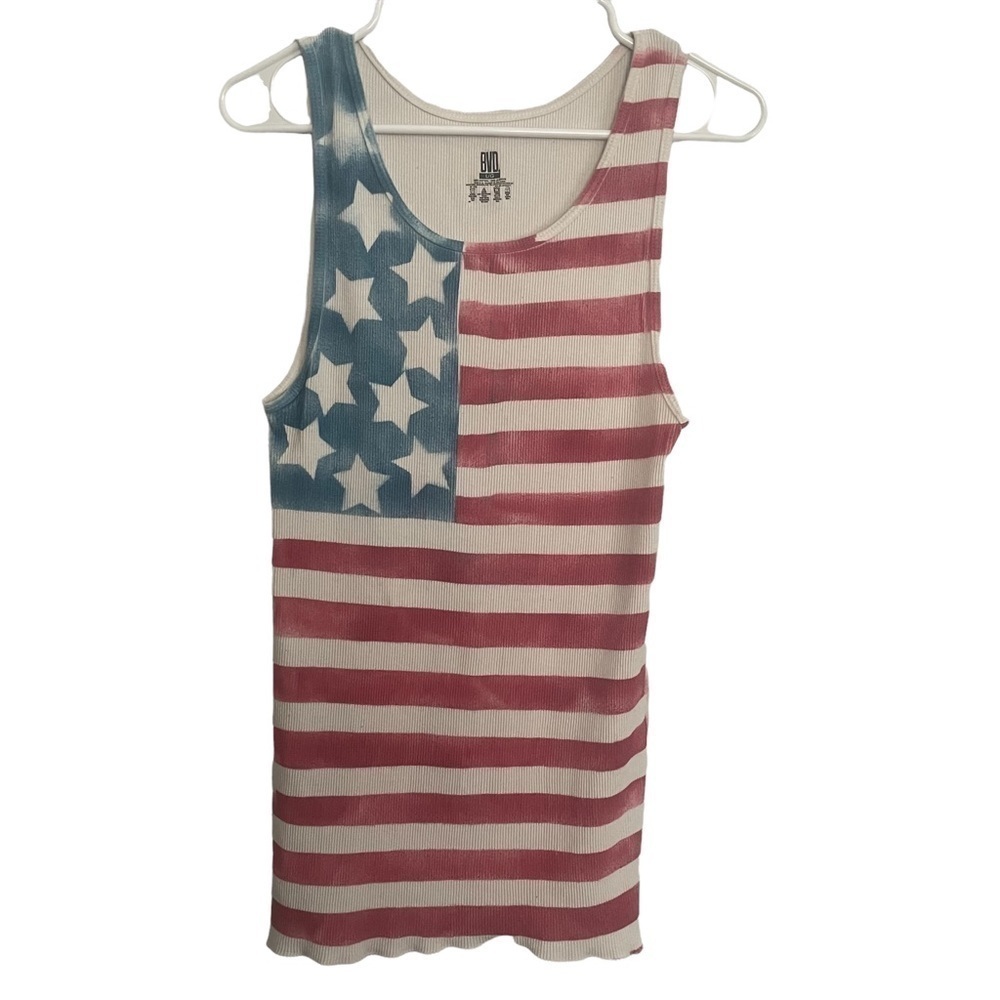 Homemade american flag red, white & blue tank top